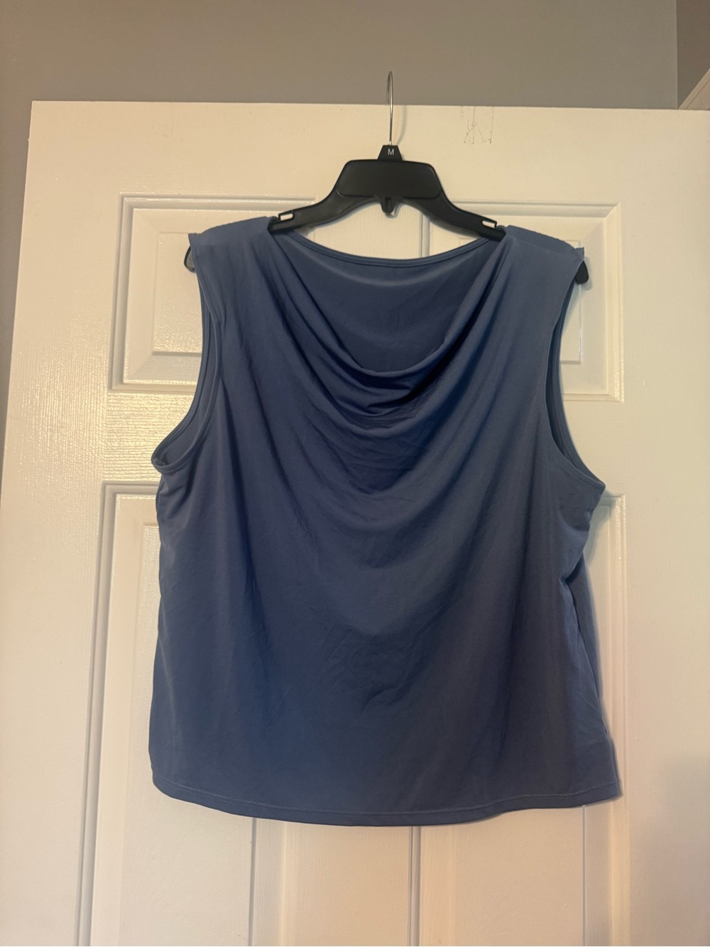 Sleeveless Draped Tank Top - Blue halara large nwot